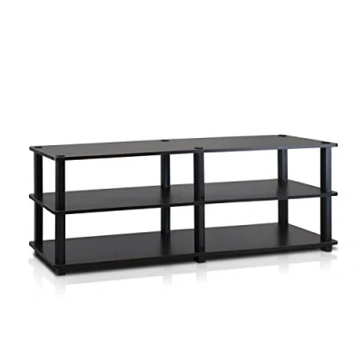 Afbeelding van Furinno TV rek met 3 niveaus, espresso/zwart, 29,46 x 119,89 39,12 cm
