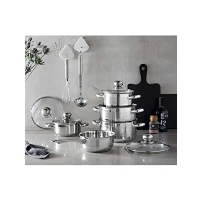 Afbeelding van GSW 806572 Silver Star Pannenset, 11 delig, roestvrij staal, glas, zilver