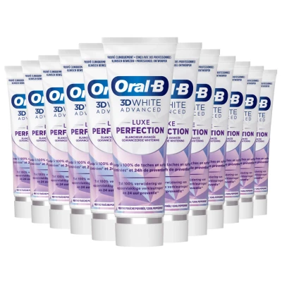 Afbeelding van Oral B 3D White Advanced Luxe Perfection tandpasta 12 x 75 ml voordeelverpakking