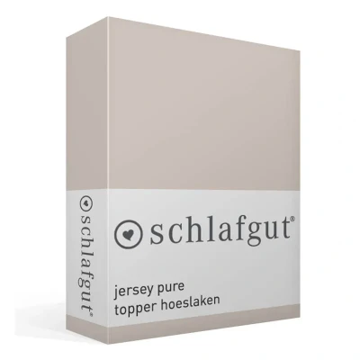Afbeelding van Schlafgut Jersey Pure topper hoeslaken 1 persoons (90/100x190/220 cm) Zand