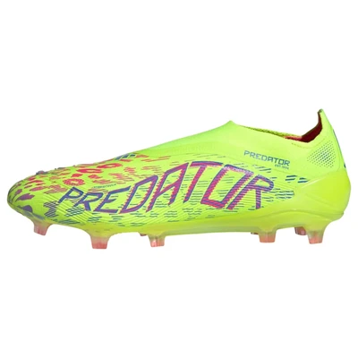 Afbeelding van adidas Performance Predator Elite FIRM Ground Voetbalschoenen met kunststof noppen, Heren, Maat: 41 1/3, Lucid lemon/lucid pink/blue fusion Schoenen