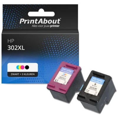 Afbeelding van Huismerk HP 302XL (X4D37AE) Inktcartridge Zwart + 3 kleuren Voordeelbundel Hoge capaciteit