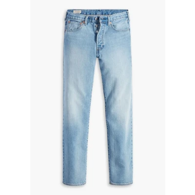 Afbeelding van Levi&#039;s heren 501 straight leg jeans met lichte wassing in de kleur Denim, maat: W28/L32
