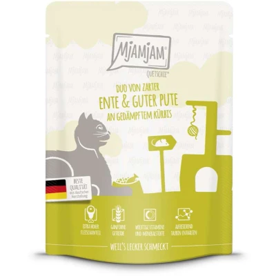 Afbeelding van MjAMjAM Squeeze 6 x 300 g of 24 Eend &amp; Kalkoen (6 g)