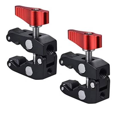Afbeelding van Andoer Klem 2 Pack Krabklem Super Klemmen Superclamp Krabtang Clip 1/4 &amp; 3/8 Schroefdraad Voor Dslr Rig Lcd Monitor Studio Licht Camera Magic Arm Fotostudio Accessoire
