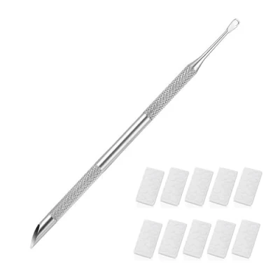 Afbeelding van Nagelriemduwer,2 In 1 Nagelriemsnijder,Nagelriemduwer en Nagelriemschiller,Cuticle Pusher,Nagelkunst Voorpolijsten Schuurpapier voor Nagelvoorbereiding Manicure Pedicure Salon Thuisgebruik