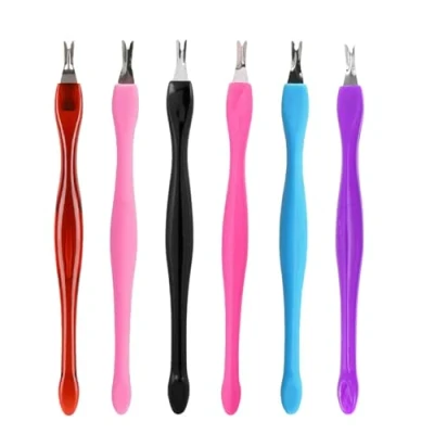Afbeelding van Nagelriemvork, 3 stuks cuticle trimmer, nagelriempusher, roestvrij staal, dead skin vork, voor vrouwen en meisjes, manicure