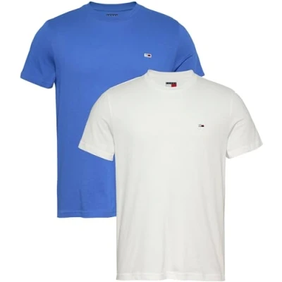 Afbeelding van Tommy Jeans 2 PACK Tshirt basic, Heren, Maat: 46, Ecru/tempo blue