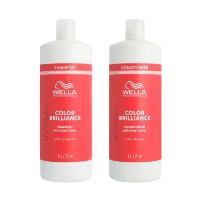 Afbeelding van Wella Invigo Brilliance Fijn/Normaal Shampoo 1000ml + Conditioner bundel/set/pakket