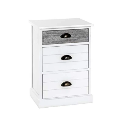 Afbeelding van HAKU Möbel dressoir, massief hout, witgrijs, B 41 x D 31 H 60 cm