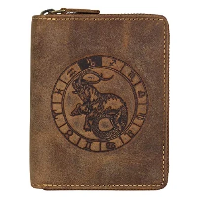 Afbeelding van Greenburry Vintage Sternzeichen Portemonnee, Heren, Maat: One Size, Steinbock