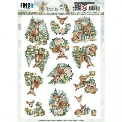 Afbeelding van 3D Push Out Amy Design Enchanting Christmas Deer