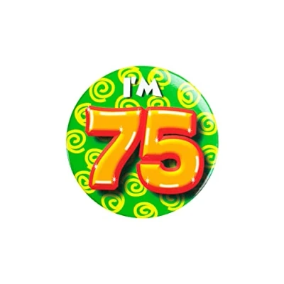 Afbeelding van Verjaardags button I am 75