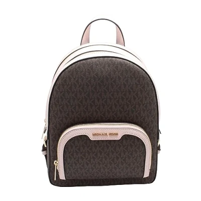 Afbeelding van Michael Kors Jaycee Medium Logo Rugzak, Bruin Roze, Medium, Rugzak