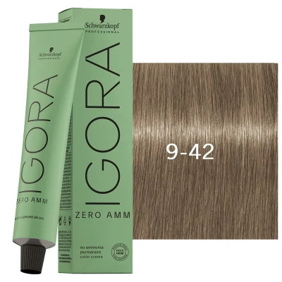 Afbeelding van Schwarzkopf Igora Zero Amm 9 42 Extra Light Blond Beige 60 ml
