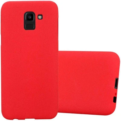Afbeelding van Cadorabo Hoesje geschikt voor Samsung Galaxy J6 2018 in FROST ROOD Beschermhoes gemaakt van flexibel TPU silicone Case Cover