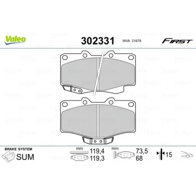 Afbeelding van Valeo Remblokset 302331