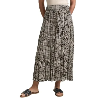Afbeelding van TOM Tailor Maxirok, Dames, Maat: 34, Abstract black grid design