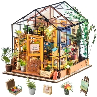 Afbeelding van Rolife Poppenhuis, 3D model, knutselset, met verlichting, van hout, voor meisjes, kinderen, 14, 15, 16, 17, 18 jaar tot speelgoed (Cathy&#039;s Flower House)