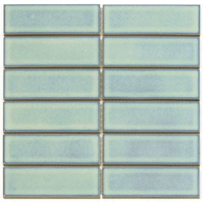 Afbeelding van The Mosaic Factory Barcelona Rechthoek Turquoise Glanzend 4,5x14,5 cm