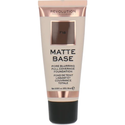 Afbeelding van Makeup Revolution Matte Base Pore Blurring Full Coverage Foundation F18