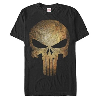 Afbeelding van Marvel Other Punisher REAL Skull Unisex Tshirt print, Maat: Small, Black