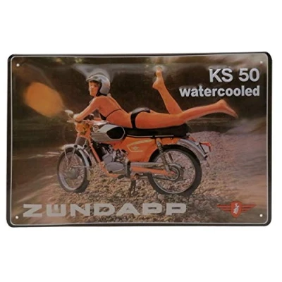 Afbeelding van 30 x 20 cm Retro metalen bord geschikt voor Zündapp bromfiets, motorfans, decoratieve werkplaats, garagebord, reliëf plaatstaal