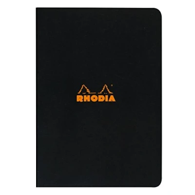 Afbeelding van RHODIA 119169C Zwart Piqué Notitieboek A4 Gelinieerd 96 pagina&#039;s Wit Clairefontaine papier 80 g/m Zachte, resistente en waterdichte gecoate kaartomslag Classic