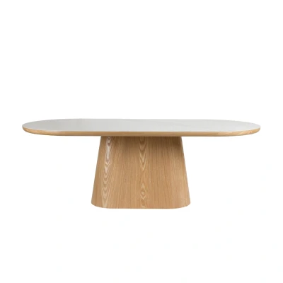 Afbeelding van Puur Almira eettafel ovaal eiken Hout