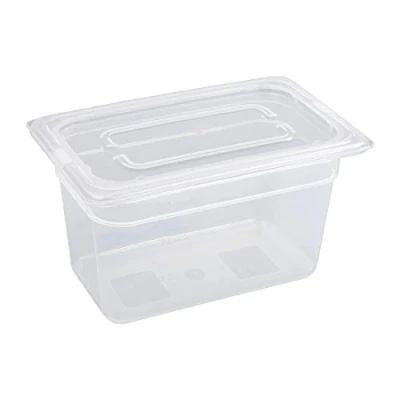 Afbeelding van Vogue polypropyleen GN 1/4 bak met deksel 15cm (4 stuks)