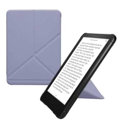 Afbeelding van kwmobile E reader hoesje geschikt voor Amazon Kindle Paperwhite (12. Gen 2024) / Colorsoft hoes Ereader flip case met standaard cover van kunstleer In lavendel