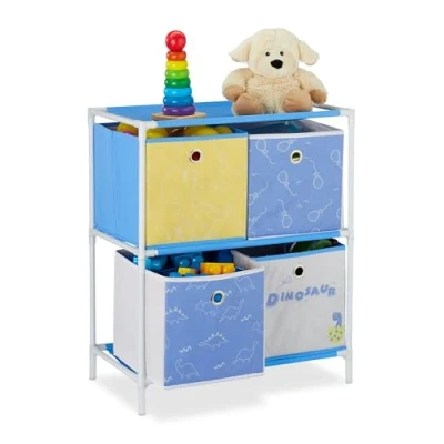 Afbeelding van Relaxdays speelgoedkast met manden kinderkast kast voor speelgoed 4