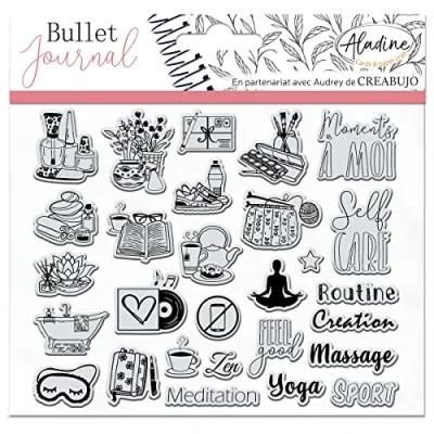 Afbeelding van Aladine Stampo Bullet Clear SELF CARE Schuimrubberen stempelplank Ideaal voor Journal, Scrapbooking, Notitieboeken Creatieve hobby DIY