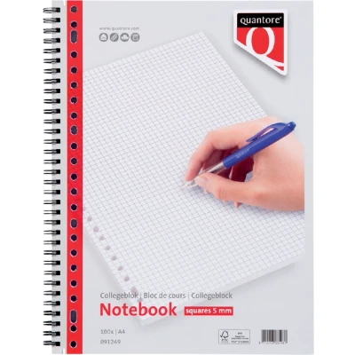 Afbeelding van Collegeblok Quantore A4 23 gaats ruit 5mm 100vel