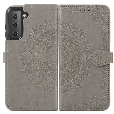Afbeelding van Samsung Galaxy S22 Hoesje Kunstleder iMoshion Bookcase Grijs Telefoonhoesje