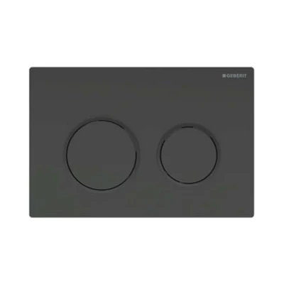 Afbeelding van Drukplaat Geberit Omega 20 voor 2 toets Spoeling Mat Zwarte Ringen Zwart