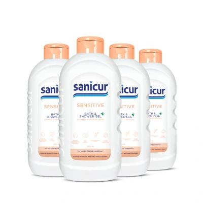 Afbeelding van 4x Sanicur Bad en Douchegel Sensitive 1000 ml