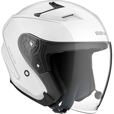 Afbeelding van Sena Outstar Open Face Smart Helm (glanzend wit, S)