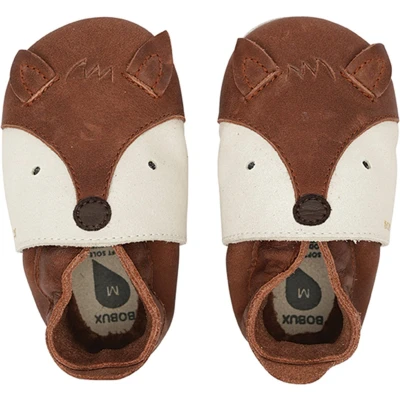 Afbeelding van Bobux Soft Soles Baby Slofjes Leer Foxy Toffee Maat 18