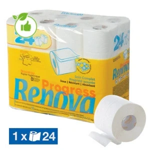 Afbeelding van Renova Progress toiletpapier 2 laags 140 vel 24 rollen