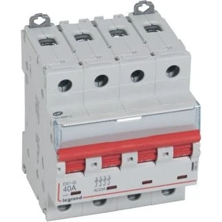 Afbeelding van Legrand modulaire lastschakelaar dx3 4p 40a met rode hendel 4 modules 406543