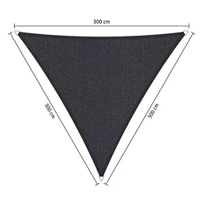 Afbeelding van Shadow Comfort® gelijkzijdige Driehoek Schaduwdoek UV Bestendig Zonnedoek 300 x CM Carbon Black