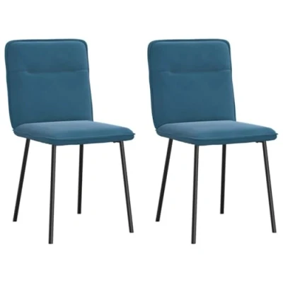 Afbeelding van Eetkamerstoelen 2 st fluweel blauw