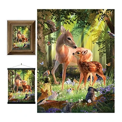 Afbeelding van 3D LiveLife Lenticulaire Kunstafdrukken aan de muur Herten Bij Dageraad, Deluxebase. Niet ingelijste Wildleven Poster. Origineel kunstwerk onder licentie van bekende kunstenaar David Penfound