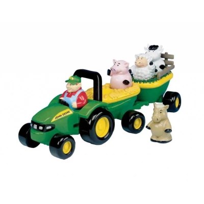 Afbeelding van Muzikale tractor met aanhanger en dieren van Britains