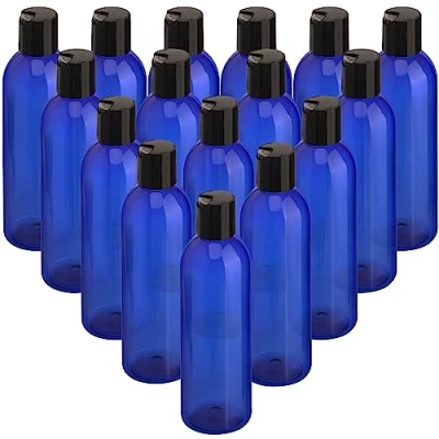 Afbeelding van Belle Vous 16 Pak Blauw Plastic Knijpflessen 240 ml Disc Sportfles Doppen Containers Lege, Navulbare Reis Flessen voor Cosmetica, Lotion, Shampoo, Vloeibare Zeep, Crèmes en Meer