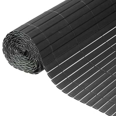 Afbeelding van Tuinscherm dubbelzijdig 1x3 m PVC antraciet