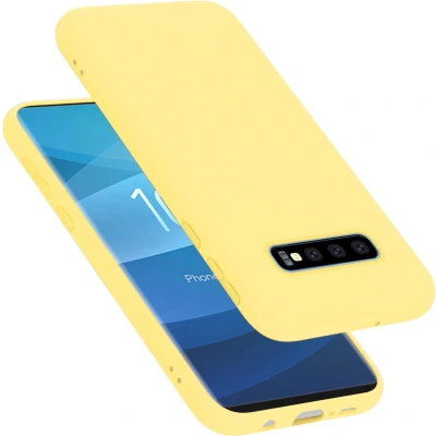 Afbeelding van Cadorabo Hoesje geschikt voor Samsung Galaxy S10 PLUS Case in LIQUID GEEL Beschermhoes TPU silicone Cover