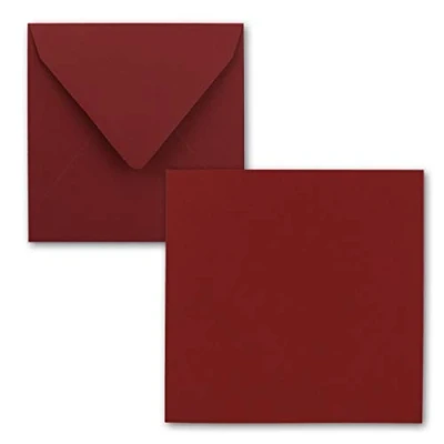 Afbeelding van FarbenFroh® by Gustav Neuser Kaarten voor wenskaarten, vierkant, 15 x cm, met enveloppen, donkerrood, 25 stuks