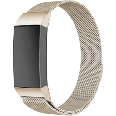 Afbeelding van Fitbit charge 3 &amp; 4 milanese bandje (small) Vintage goud bandjes